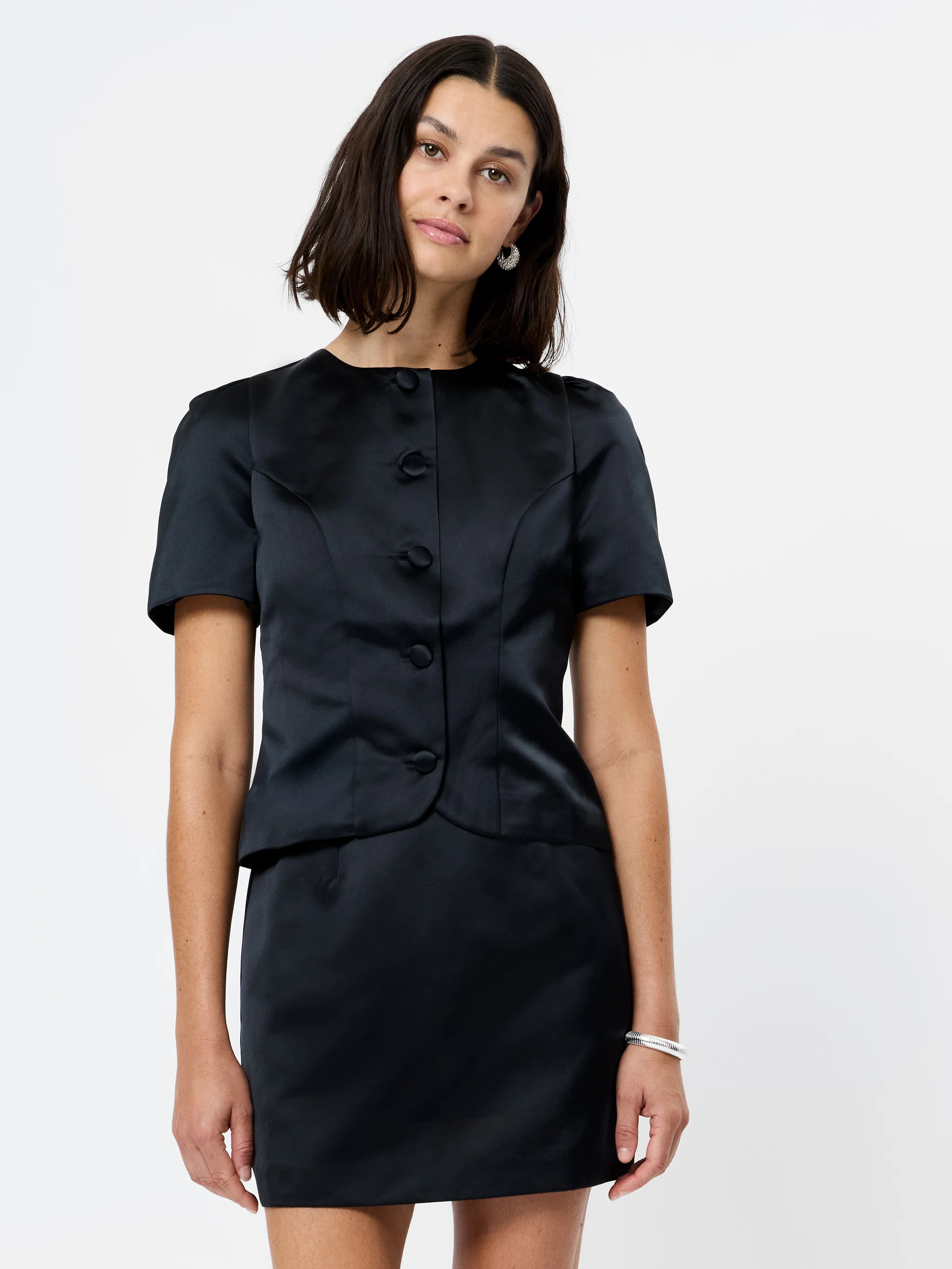 Jaxon Satin Puff Sleeve Top | French Connection (US)