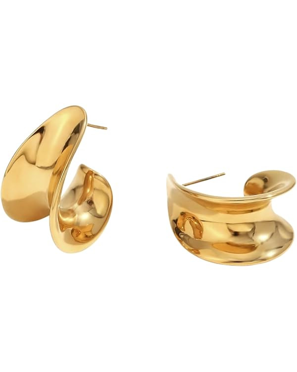 Gold Drop Statement Earrings for Women – Elegant Dangle Earrings, Lightweight Fashion Jewelry f... | Amazon (US)