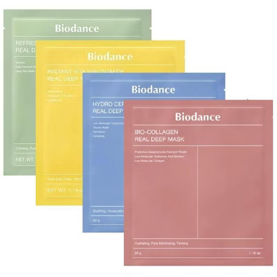 Biodance Real Deep Mask Variety Set - 4 Masks for Pore Care, Hydration, Calming and Dark Spot Treatment | Target