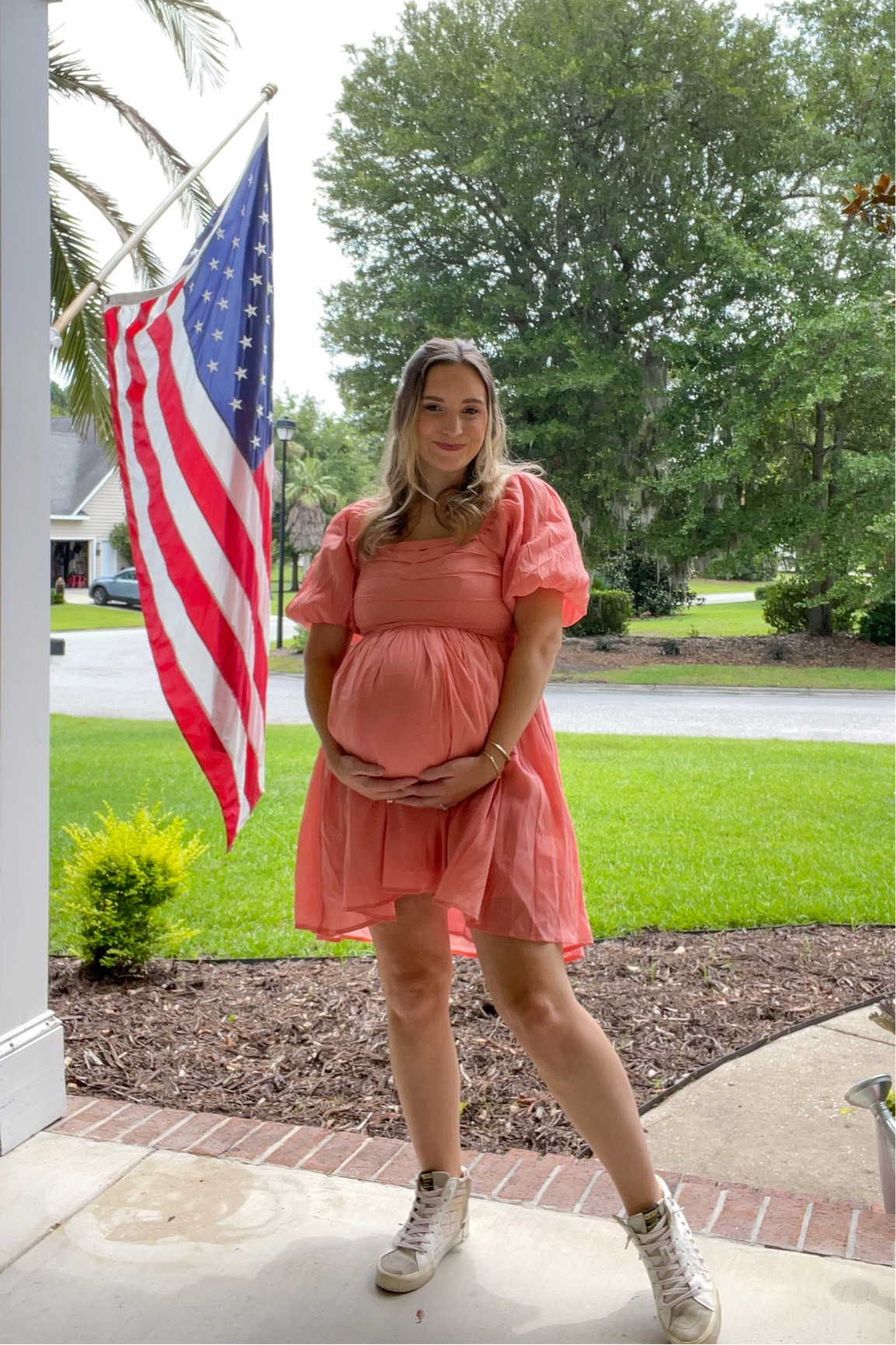 causal outfits, summer outfit, salmon dress, bump friendly, wearing size small, maternity, flowy dress, mini dress, pink blush, pink blush maternity 

#LTKbump #LTKunder100 #LTKstyletip