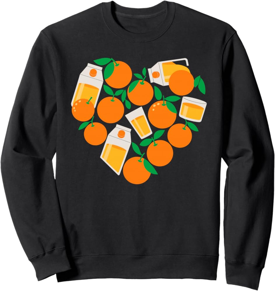 Heart Shape Oranges Orange Juice Sweatshirt | Amazon (US)
