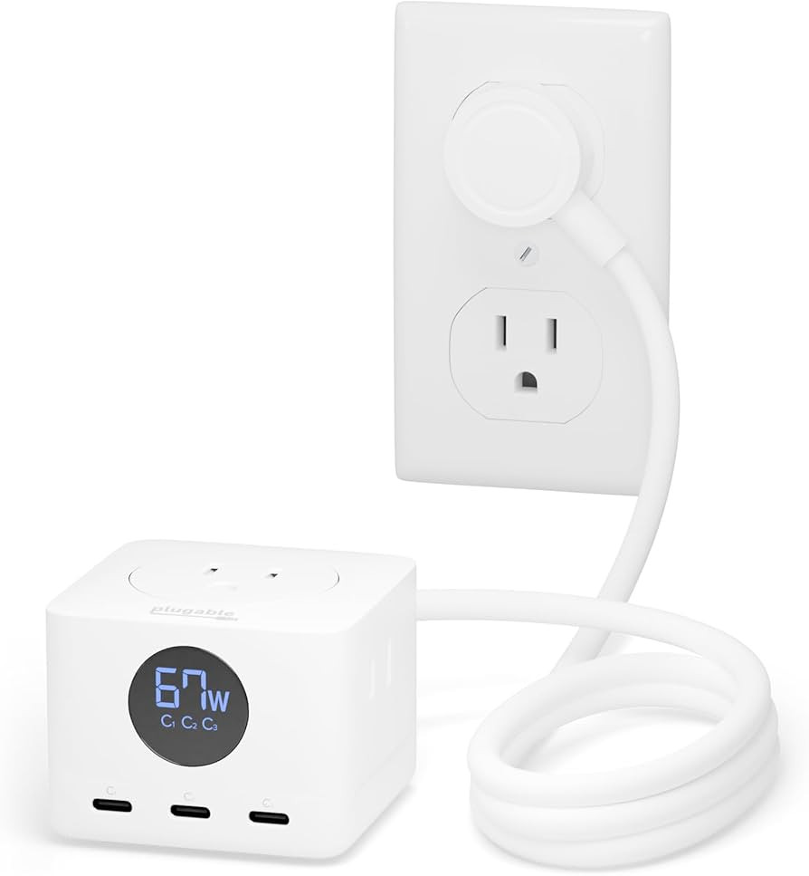 Plugable 67W USB C Power Strip, Charging Station Extension Cord with Multiple Outlets, Flat Wall ... | Amazon (US)