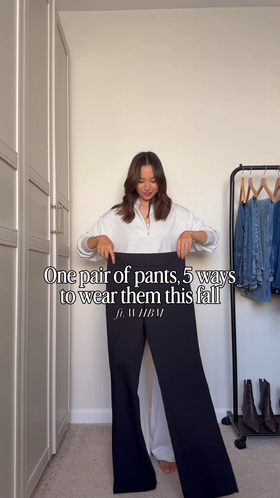 Black work pants styled 5 ways for fall ft WHBM

Trousers - size down! I’m usually a 2 but found these to run big 
Tops - small 

Workwear /work outfits / office outfits