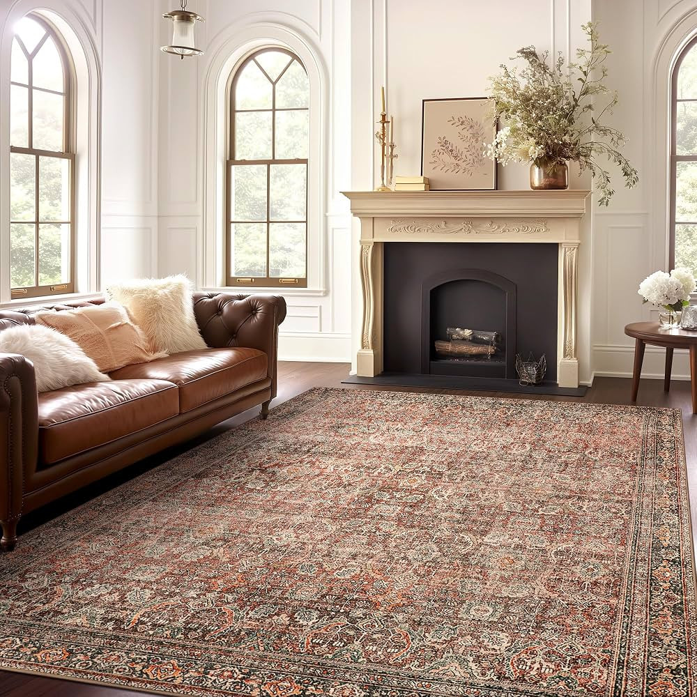 8X10 Area Rugs Machine Washable Runner Rugs for Living Room Bedroom Hallway, Non Slip Indoor Soft... | Amazon (US)