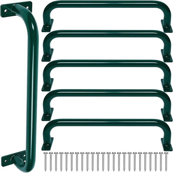 ESPETS 6 Pack 17 Inch Green Steel Playground Safety Handles for Kids - Swing Set Accessories Grab... | Amazon (US)