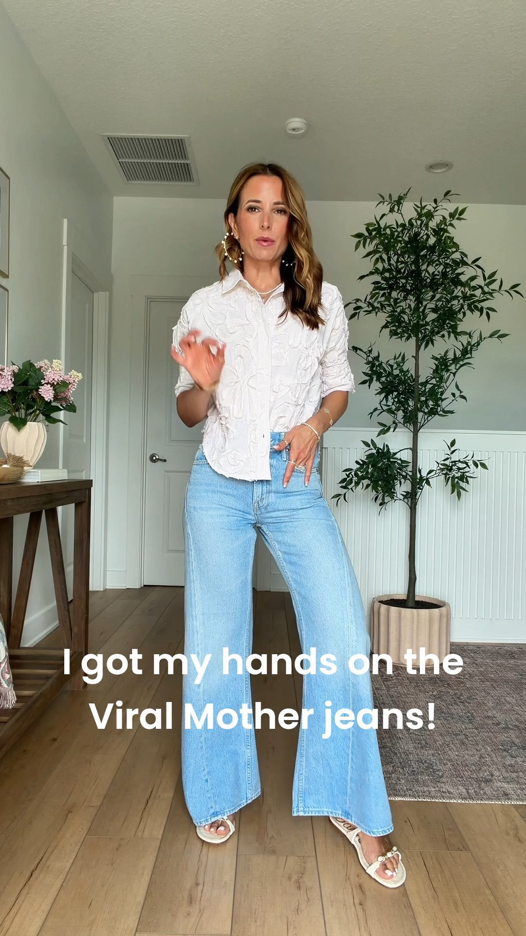 Mother Denim PETITES The Lil Lemon Twist Sneak in size 24. Wearing XXS petite in Anthropologie blouse. Summer outfit. Elevated casual. Mom outfit. Fall outfit. I went up half a size in slides!
**Linking regular length on bottom**

#LTKgrwm #LTKootd #LTKmomlife