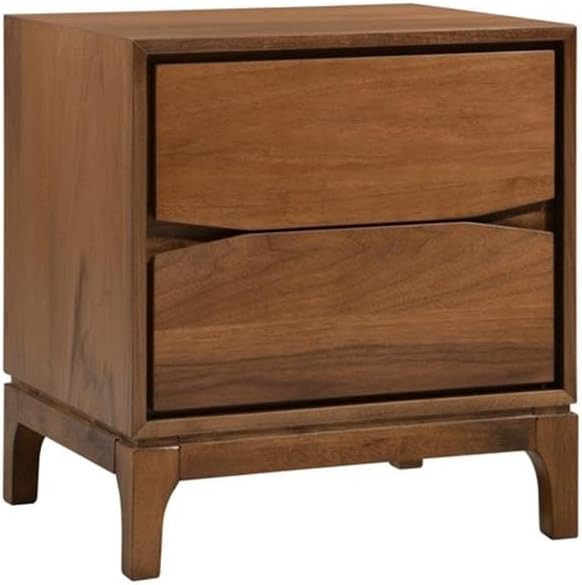 New Spec Monte Rosa 2 Drawer Wood Night Stand in Walnut | Amazon (US)
