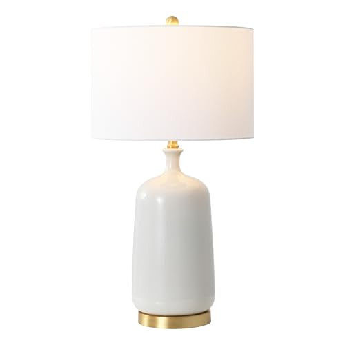 SAFAVIEH Lighting Collection Stevie 28-inch Cream/Brass Ceramic Table Lamp (LED Bulb Included) | Amazon (US)