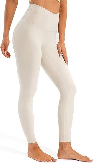 Ukaste Women's Studio Essential Crossover High Waisted Yoga Leggings - Naked Feeling 7/8 Length W... | Amazon (US)