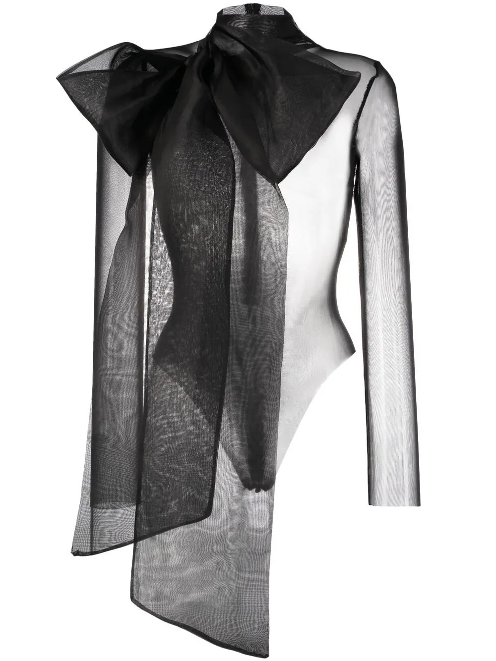 Atu Body Couture semi-sheer bow-detail Bodysuit - Farfetch | Farfetch Global