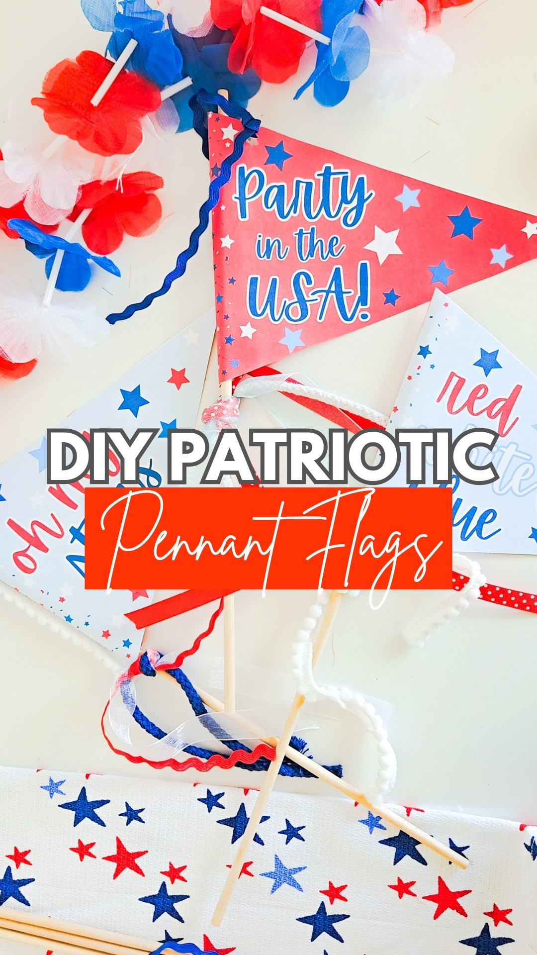 Free Printable DIY Pennant Flags but here is the ribbon and dowel rods I used!

#LTKSeasonal #LTKkids #LTKfamily