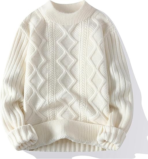 Vamtac Casual Cable Knit Sweater Oversize Crewneck Long Sleeve Pullover Sweaters Tops Trendy Outf... | Amazon (US)