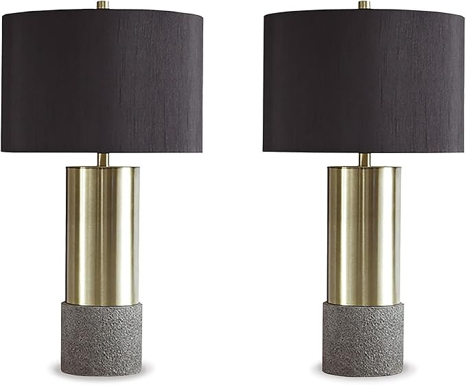 Signature Design by Ashley Jacek Contemporary Table Lamp, 2 Count, 3 Way Switch, Metal, Poly Resi... | Amazon (US)