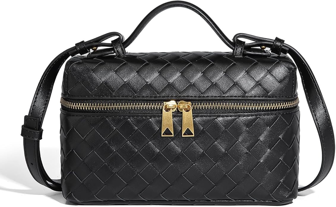 Trendy Woven Crossbody Purse Bag for Women Cute Shoulder Bag Square Box Bags Mini PU Leather Top ... | Amazon (US)