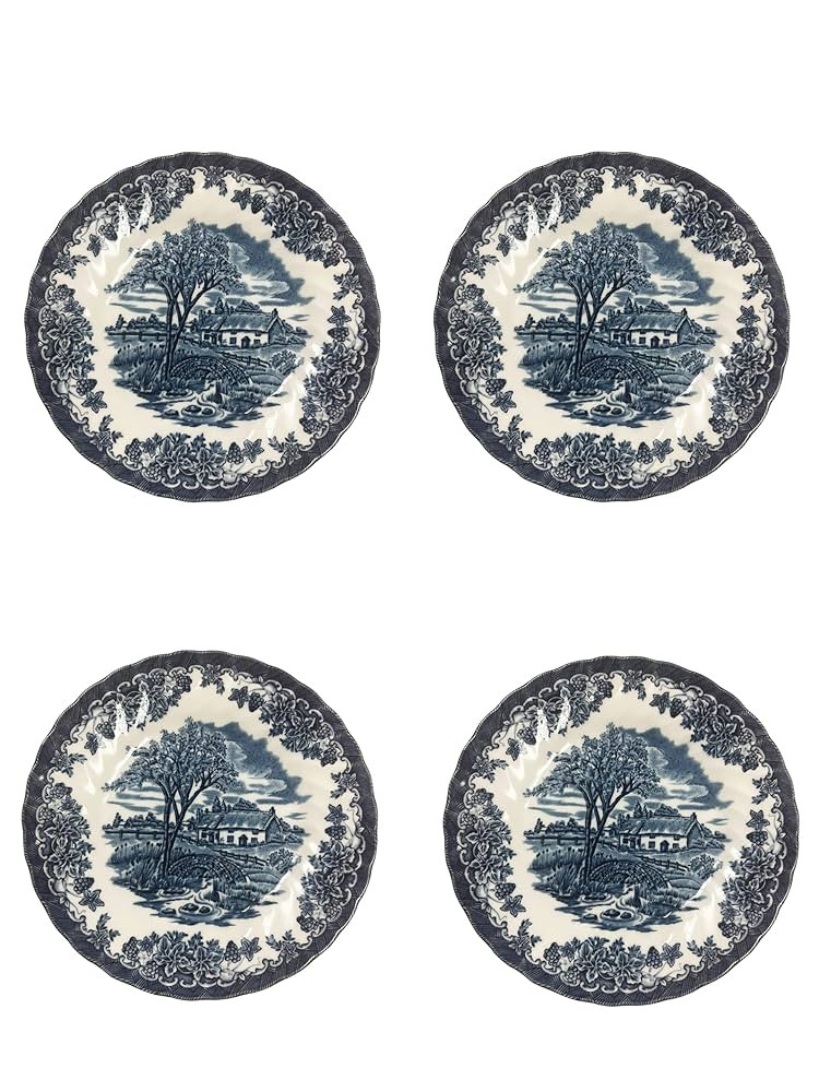Churchill Brooke Blue Chelsea Dinner Plate 10", Set Of 4, Made In England | Amazon (US)