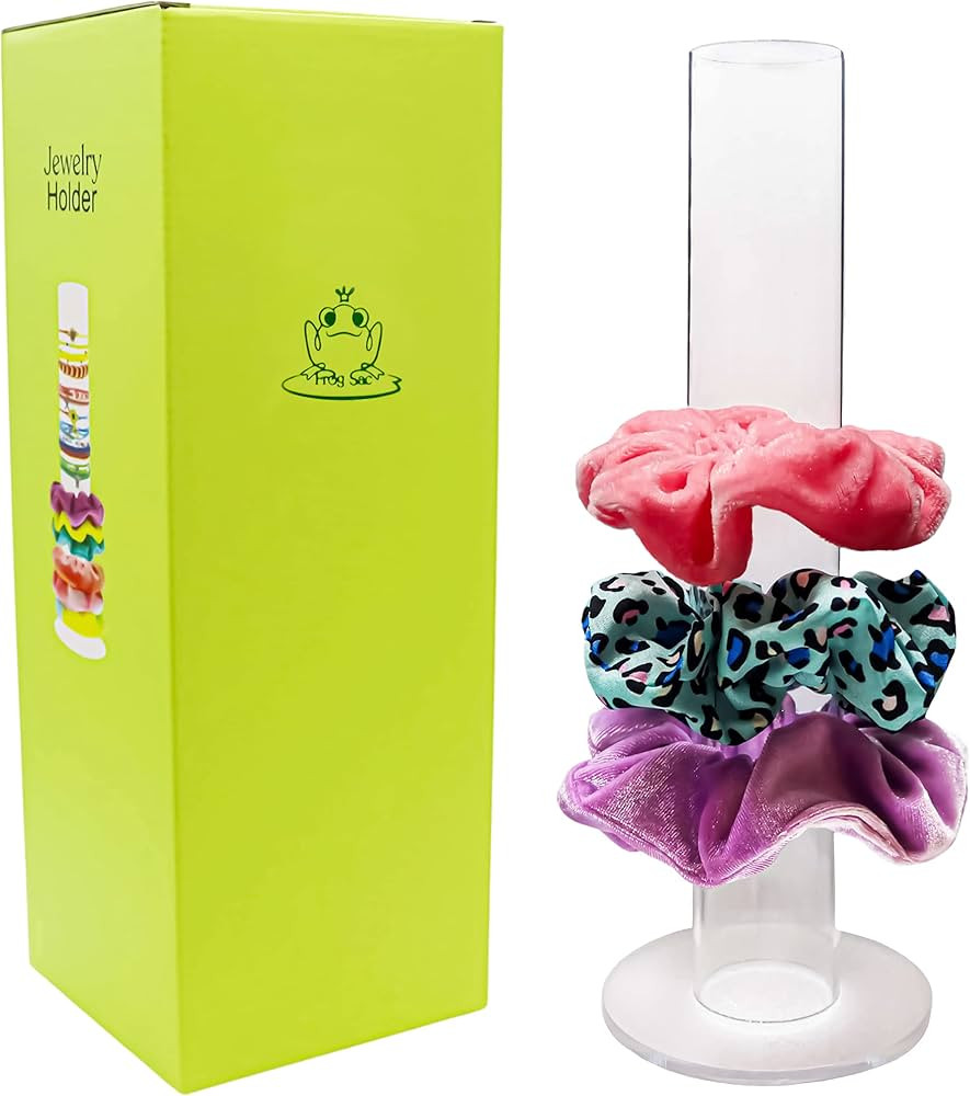 FROG SAC Scrunchie Holder Stand, Acrylic Scrunchy Display, 11 Inch Clear Hair Tie Accessories Org... | Amazon (US)