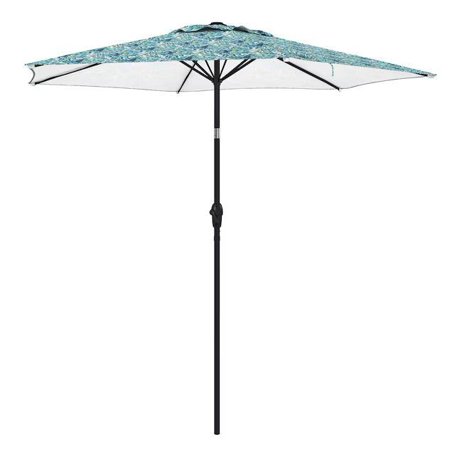 Style Selections 7.5-ft Alfresco Grotto Push-button Tilt Market Patio Umbrella | Lowe's