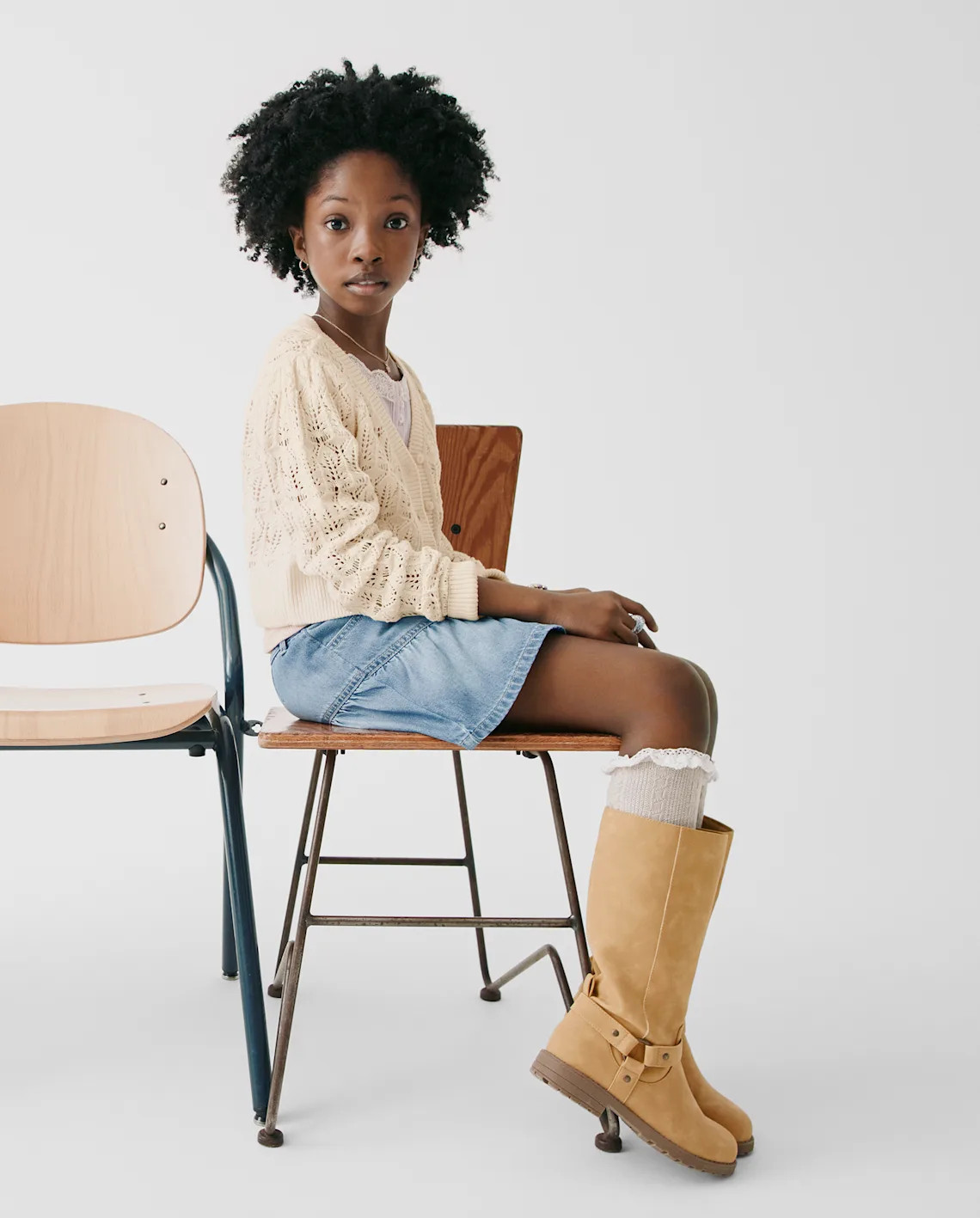 Girls Tall Moto Boots - tan | The Children's Place