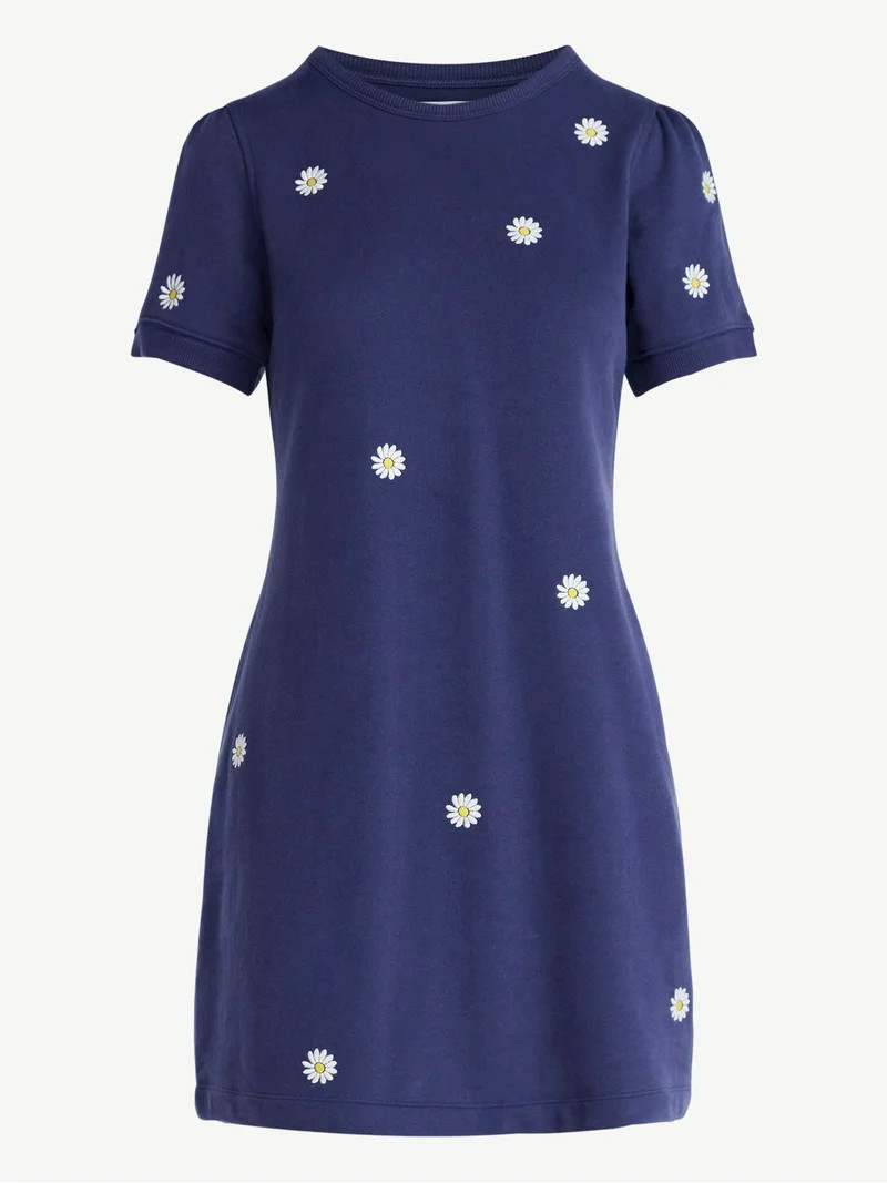 Free Assembly Women’s and Women's Plus Embroidered Mini Dress with Puff Sleeves, Sizes XS-4X | Walmart (US)