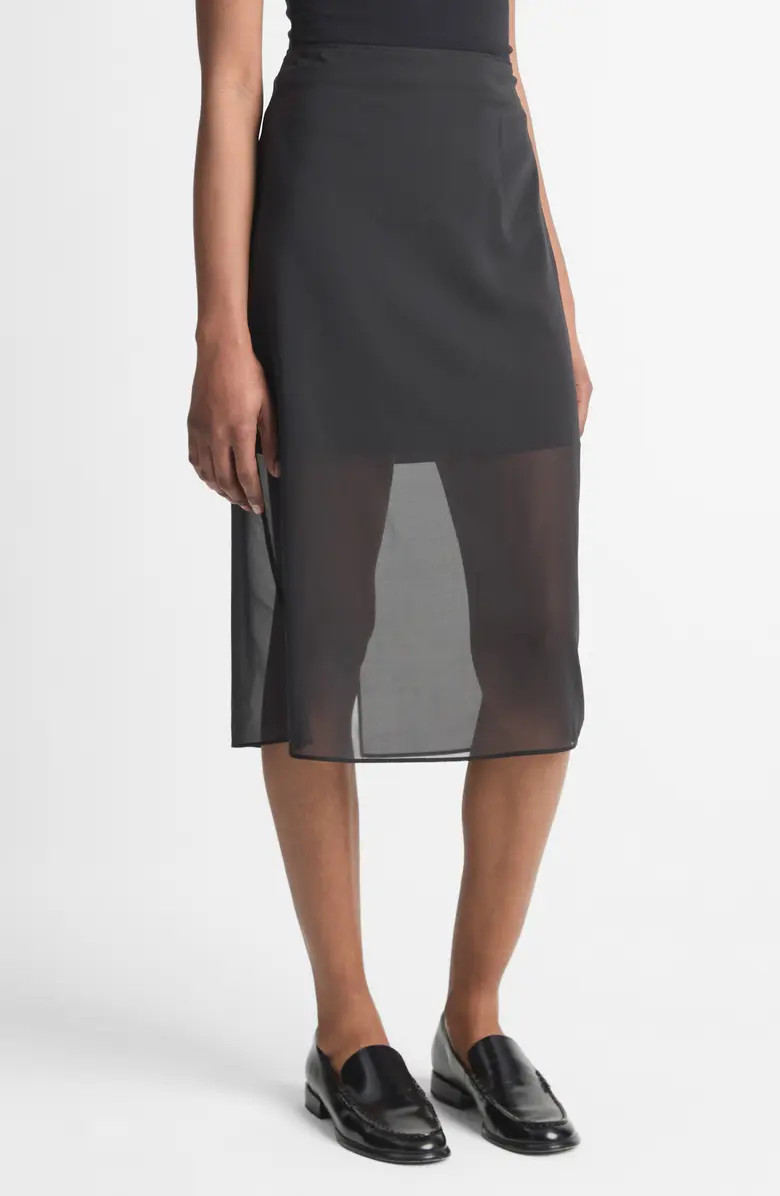 Sheer Slit Pencil Skirt | Nordstrom Rack