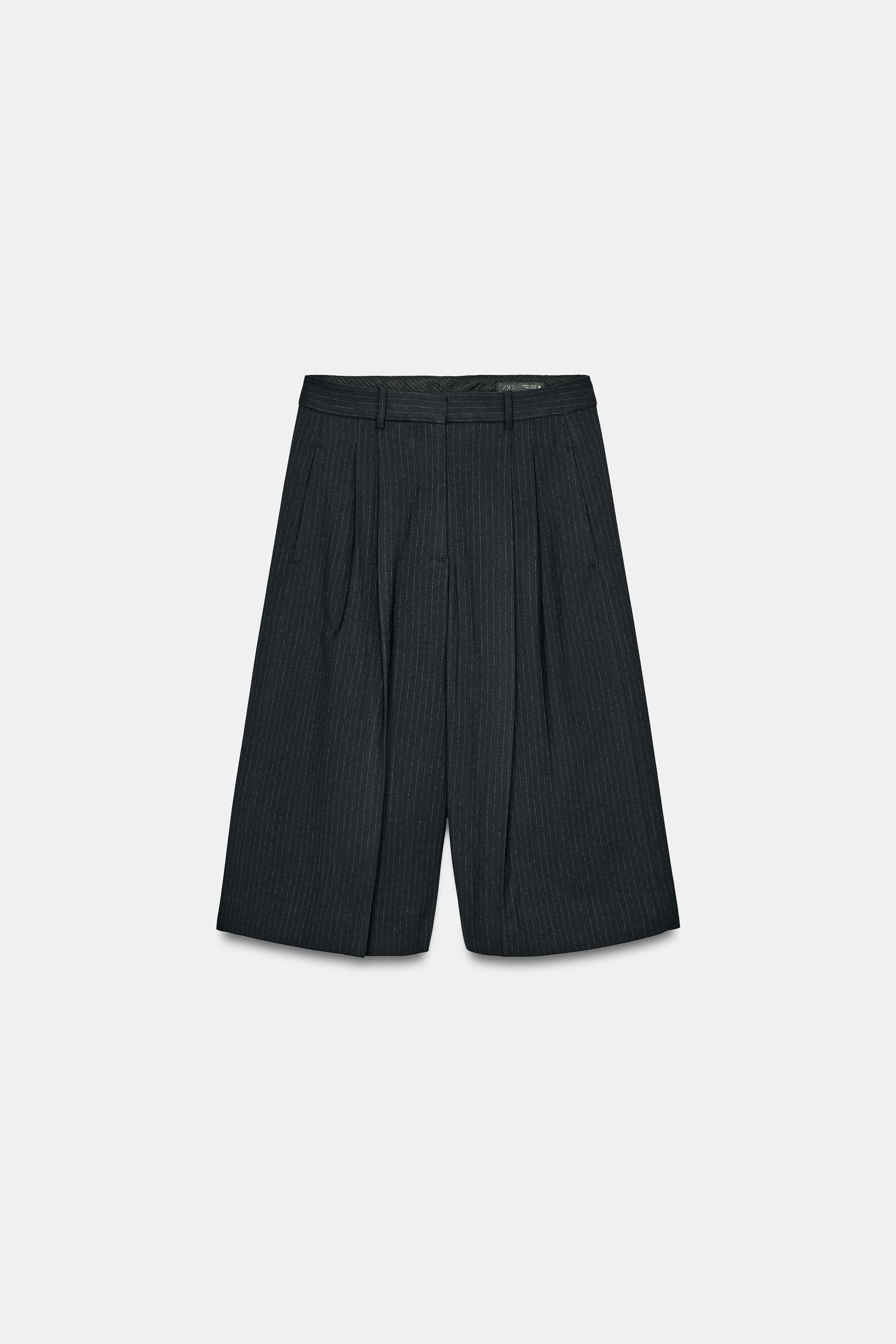 PLEATED PINSTRIPE BERMUDA SHORTS ZW COLLECTION | Zara Canada