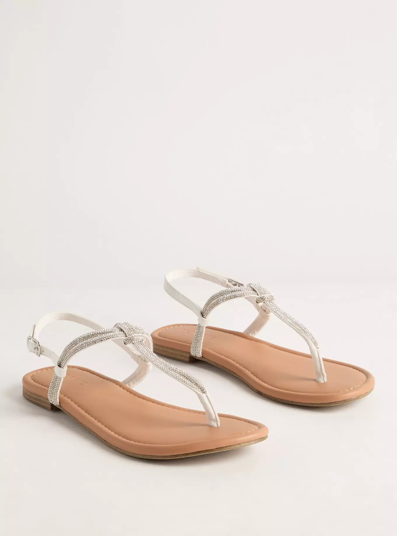 Embellished Knot T-Strap Sandal (WW) | Torrid (US & Canada)