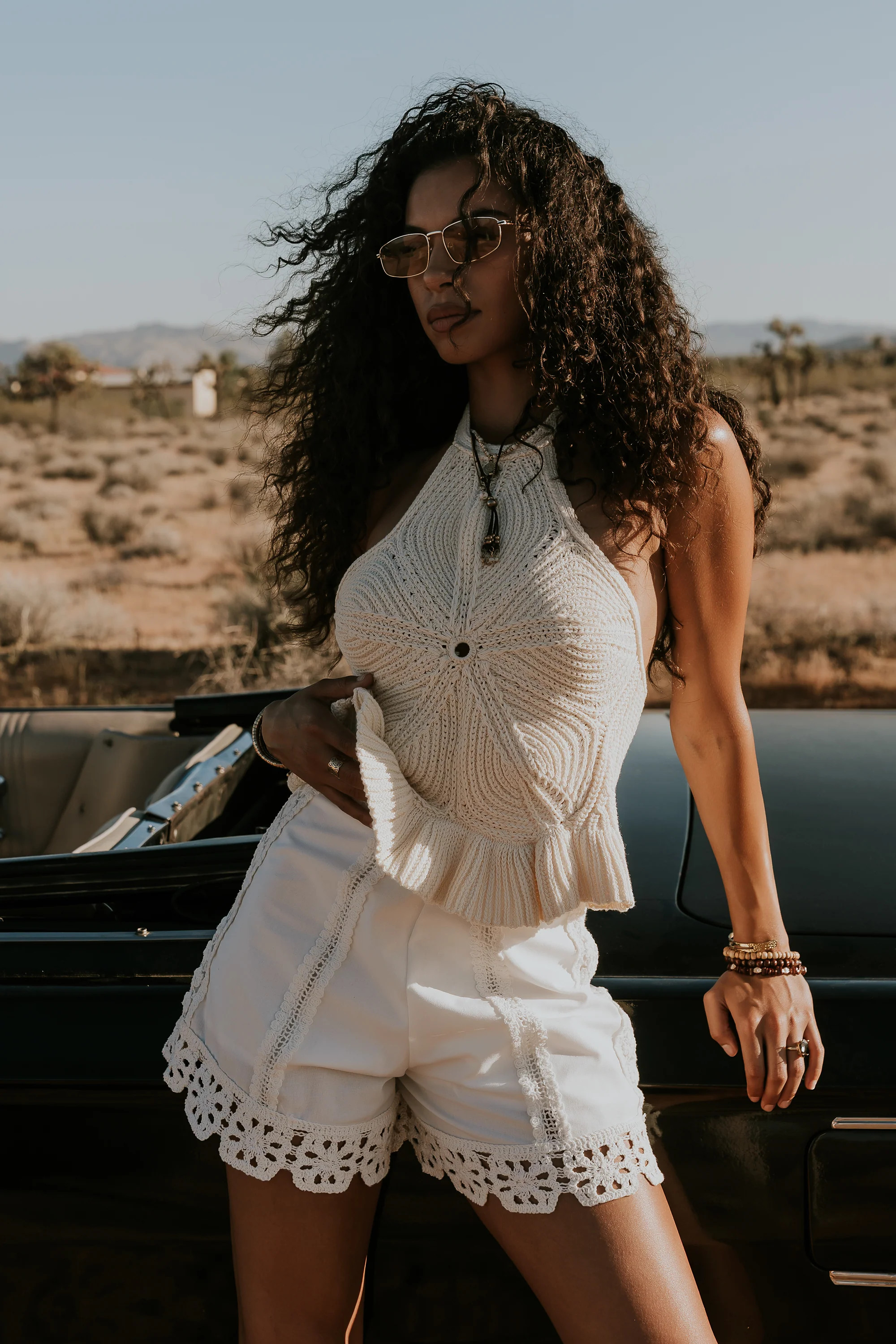 Jessie Crochet Trim Shorts | Böhme US