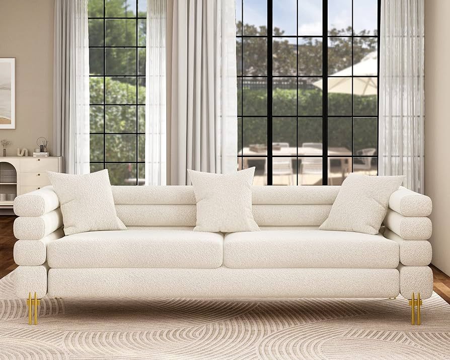 AMERLIFE Sofa, Oversize Sofa-Bouclé Sofa Couch, Deep Seat Sofa York Sofa for Living Room-3 Seate... | Amazon (US)