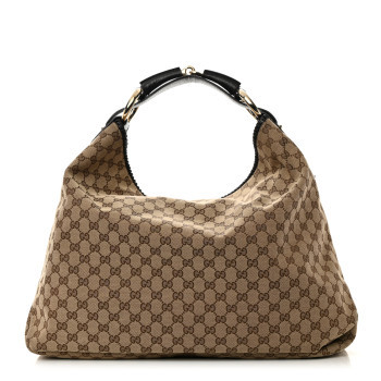 Monogram Medium Horsebit Chain Hobo Dark Brown | FASHIONPHILE (US)