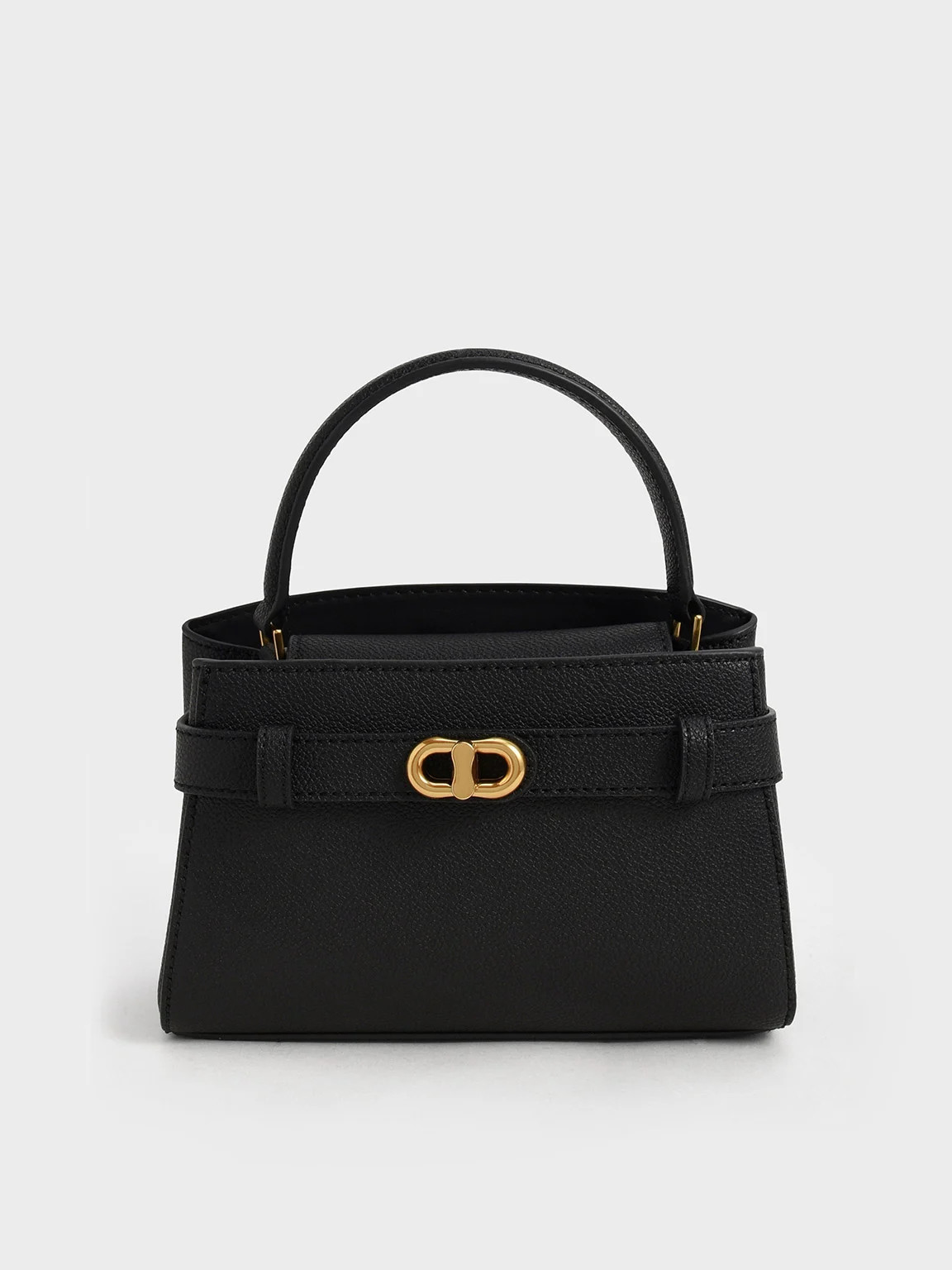 Aubrielle Metallic-Buckle Top Handle Bag
    
         - Black | Charles & Keith US