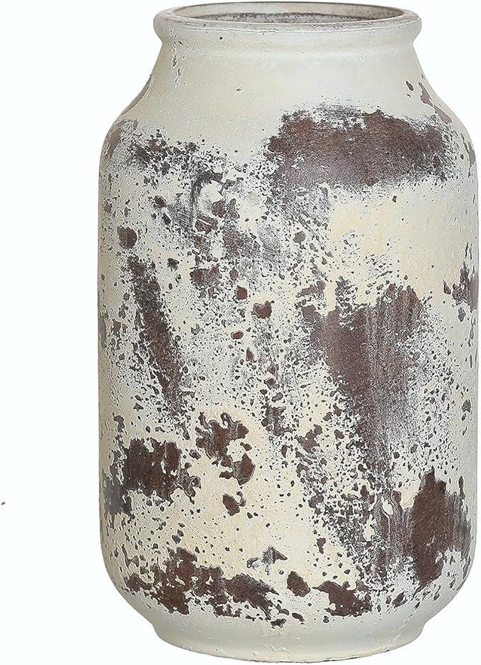 Rustic Farmhouse Large Ceramic Vase,Whitewashed Terracotta Farmhouse Vase, Pottery Decorative Flo... | Amazon (US)