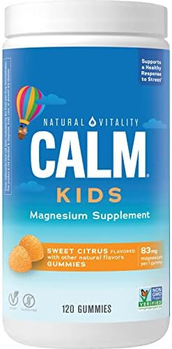 Natural Vitality Calm, Magnesium Citrate Kids Supplement, Stress Relief Gummies, Supports a Healt... | Amazon (US)