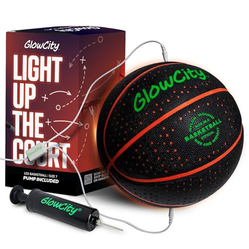 GlowCity Glow in The Dark Basketball for Teen Boy - Glowing Red Basket Ball, Light Up LED Toy for... | Amazon (US)