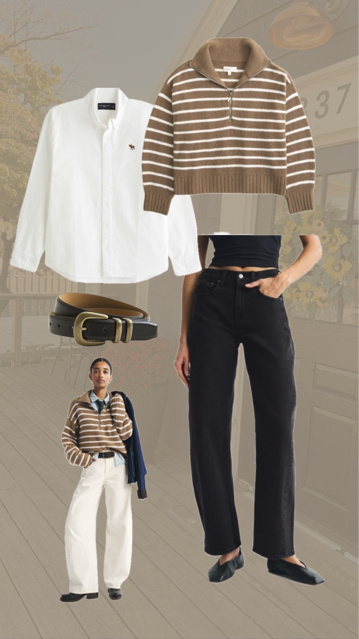 I love this outfit idea for the fall and it’s all on sale right now with stackable code AFLTK I love these barrel jeans I own them they come in long as I wear my true size 27 long. I also have this half zip sweater that just delivered it is so soft and stretchy and it’s not itchy @abercrombie