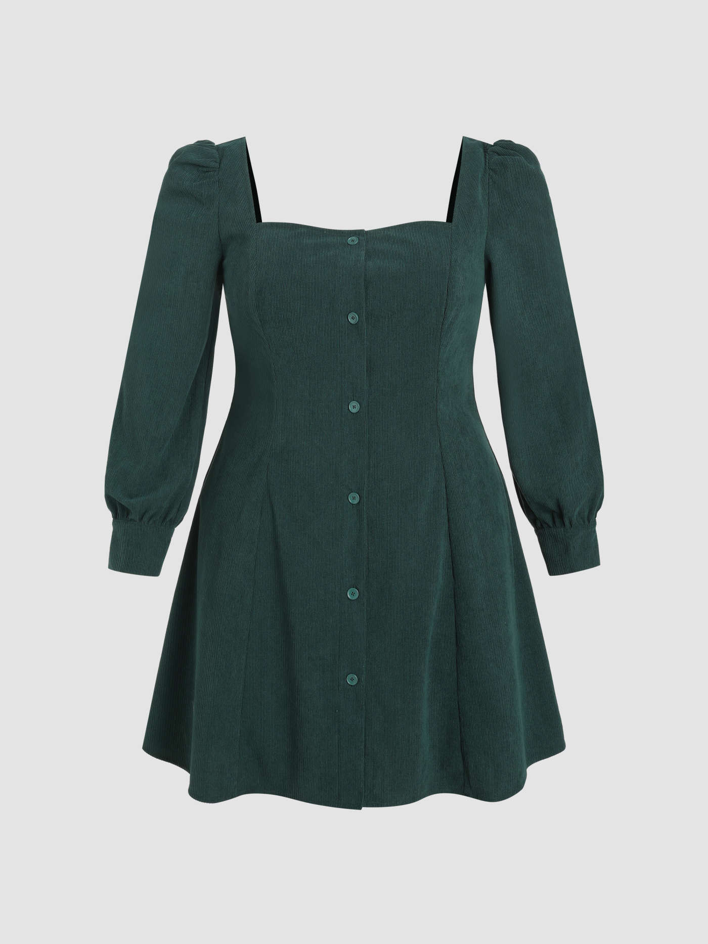 Solid Button Up Short Dress Curve & Plus | Cider