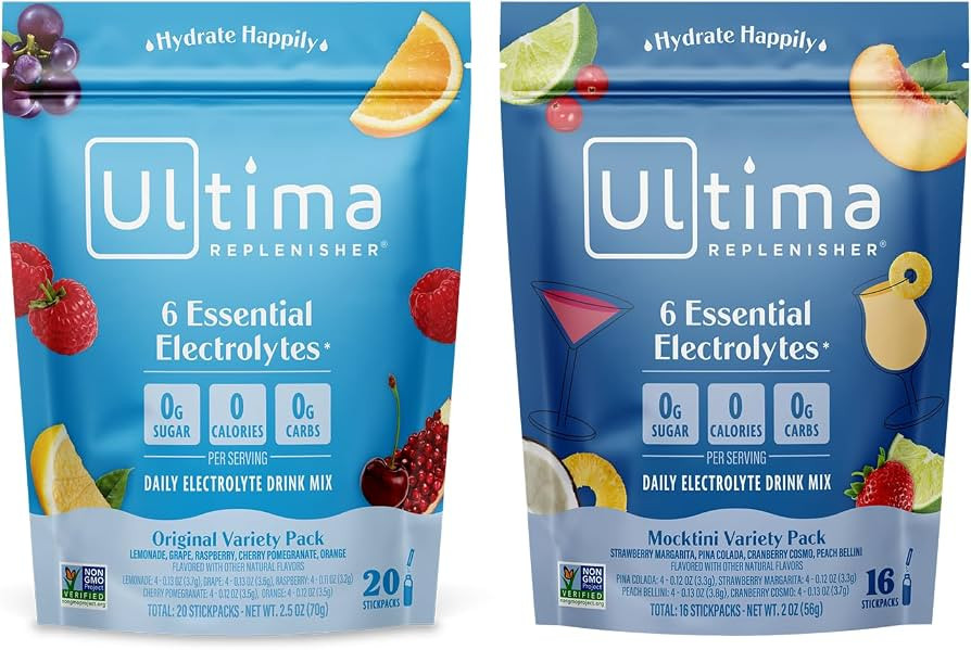 Ultima Replenisher Daily Electrolyte Powder Drink Mix – Mocktini Variety and Original Variety, ... | Amazon (US)