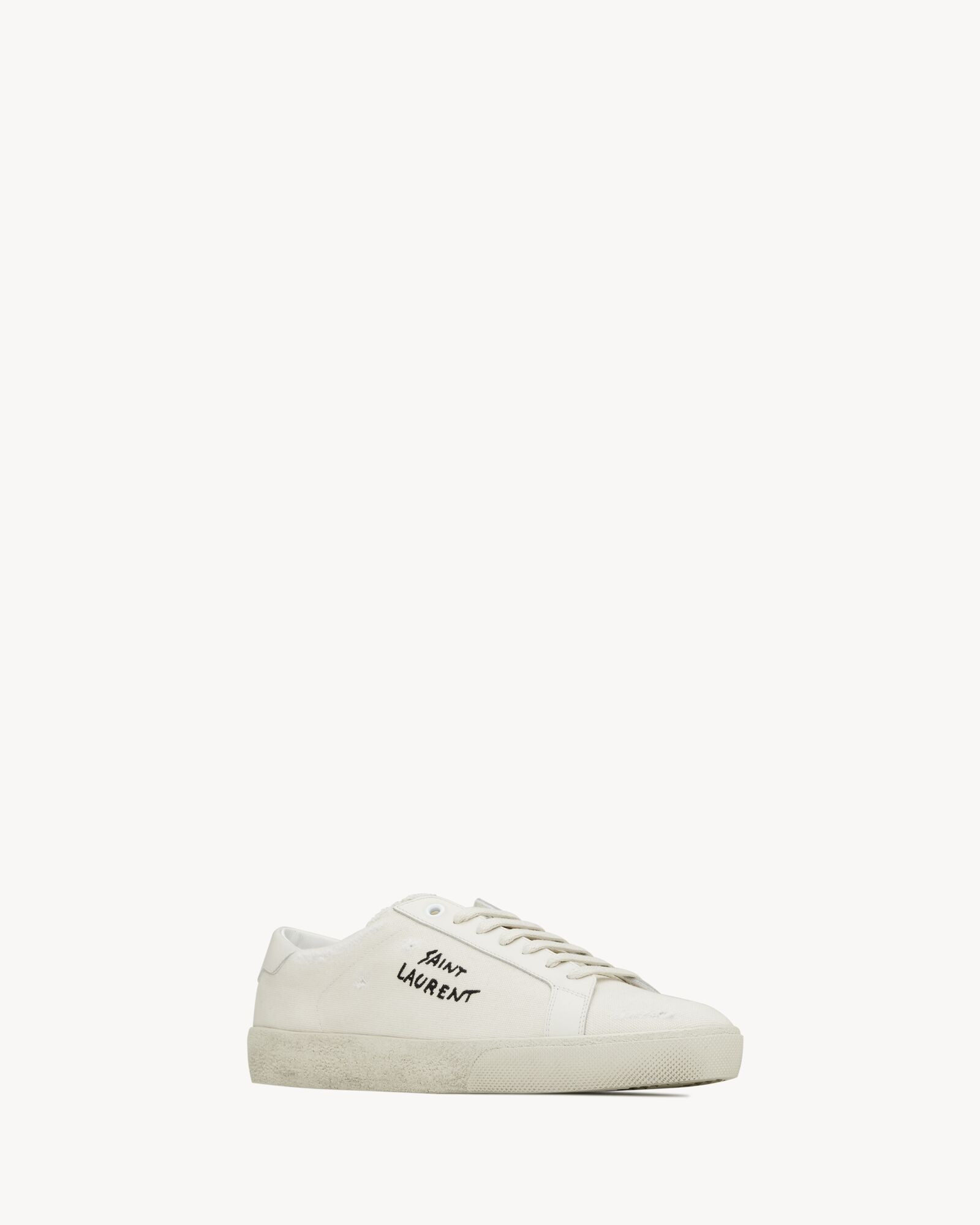 court classic sl/06 embroidered sneakers in canvas and leather | Saint Laurent Inc. (Global)