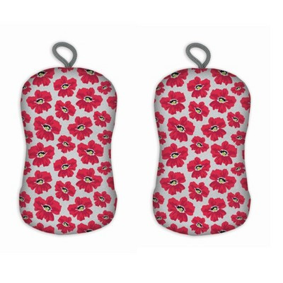 2pk Popy Print Sponge - MU Kitchen: Microfiber Scrubber, Quick Dry, Machine Washable, Floral Design | Target