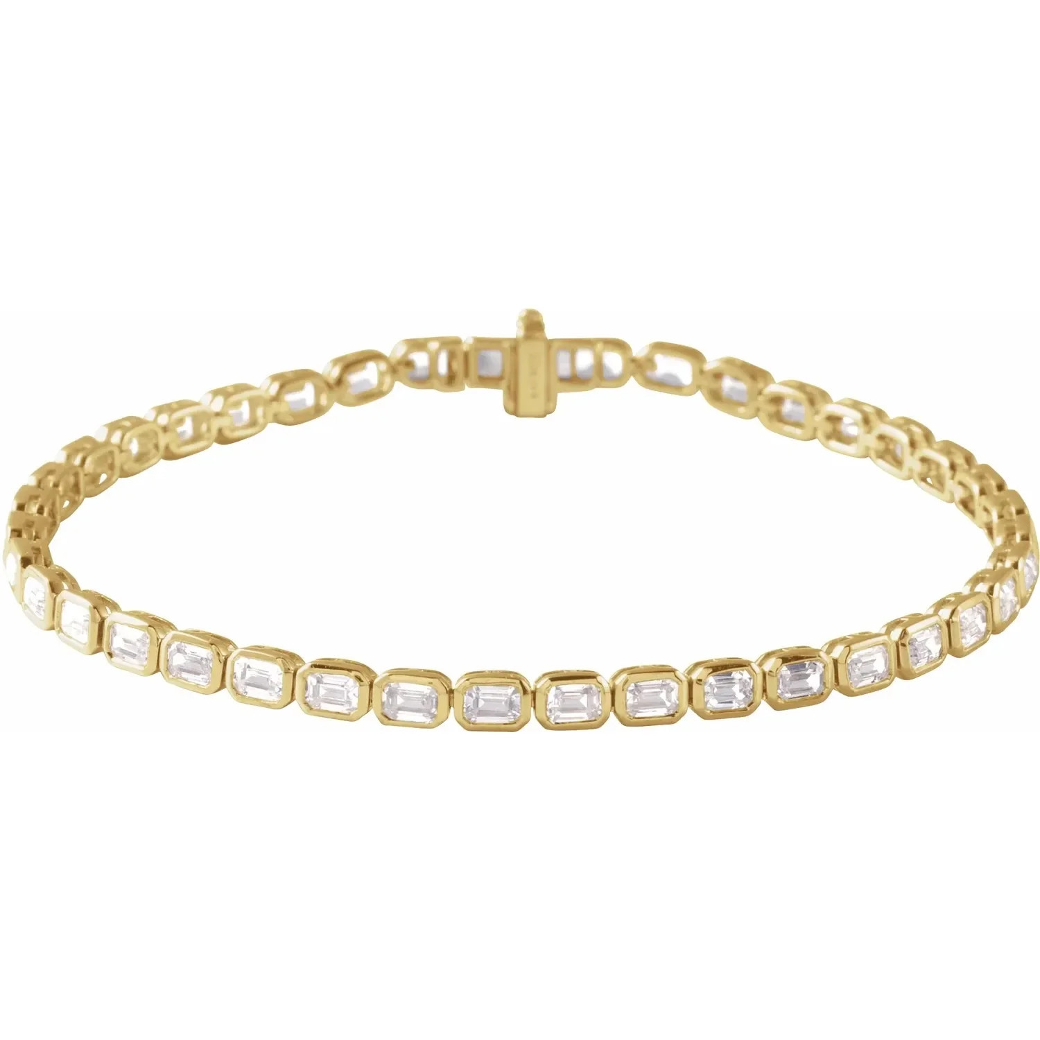Emerald Cut Bezel Diamond Tennis Bracelet | Diamond Aupair