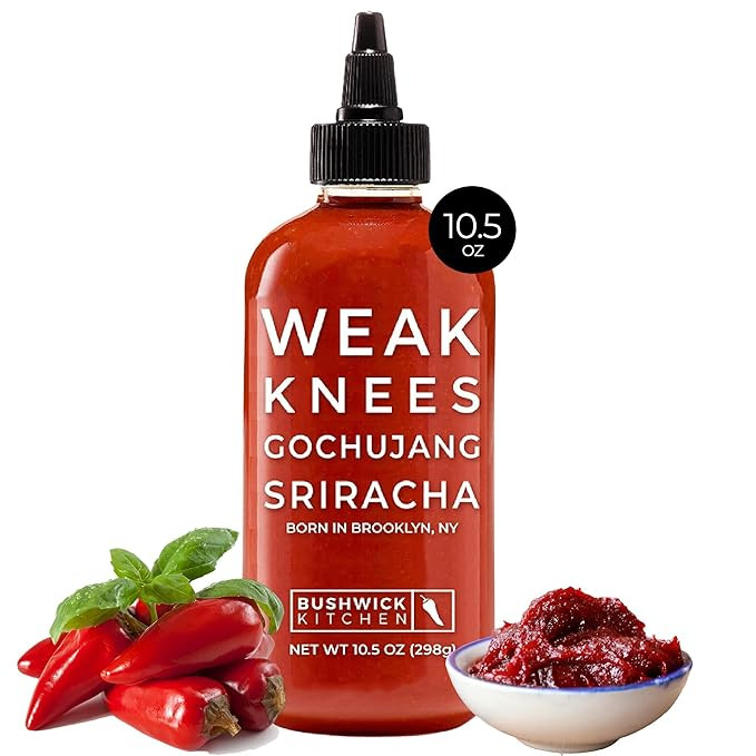 Weak Knees Gochujang Sriracha Hot Sauce | 10.5 oz Easy Squeeze Bottle | Classic Sriracha Chili Sa... | Amazon (US)