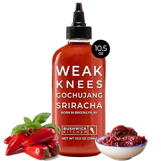 Weak Knees Gochujang Sriracha Hot Sauce | 10.5 oz Easy Squeeze Bottle | Classic Sriracha Chili Sa... | Amazon (US)
