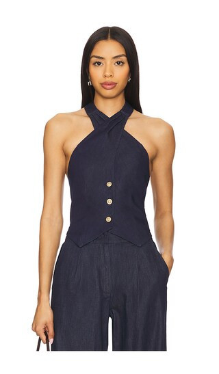 Yumi Kim Aida Top in Navy. - size L | Revolve Clothing (Global)