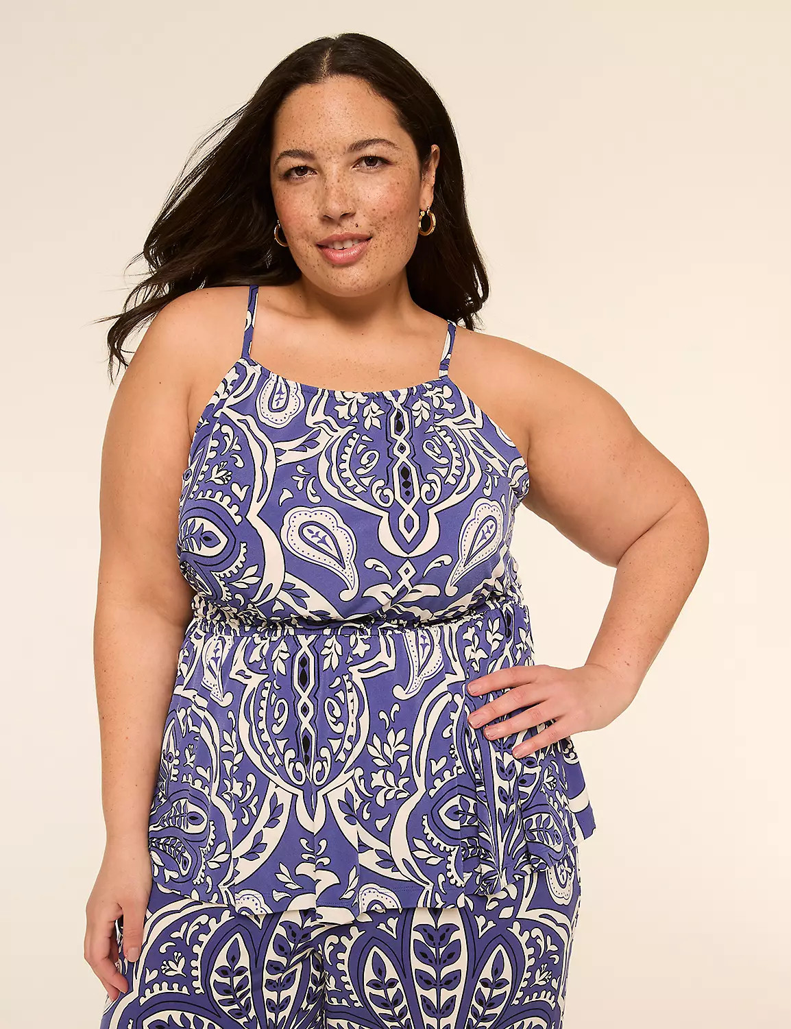 Apron Halter-Neck Peplum Tank | Lane Bryant (US)