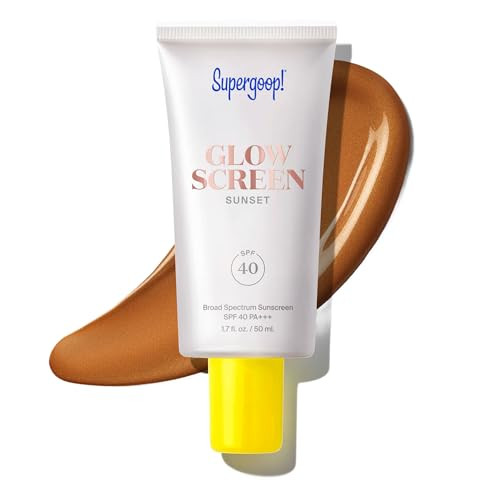 Supergoop! Glowscreen SPF 40, Sunset (Deep Bronze Glow) - 1.7 fl oz - Glowy Primer + Broad Spectrum Tinted Sunscreen - Helps Filter Blue Light - Hydration - Hyaluronic Acid & Vitamin B5 | Amazon (US)