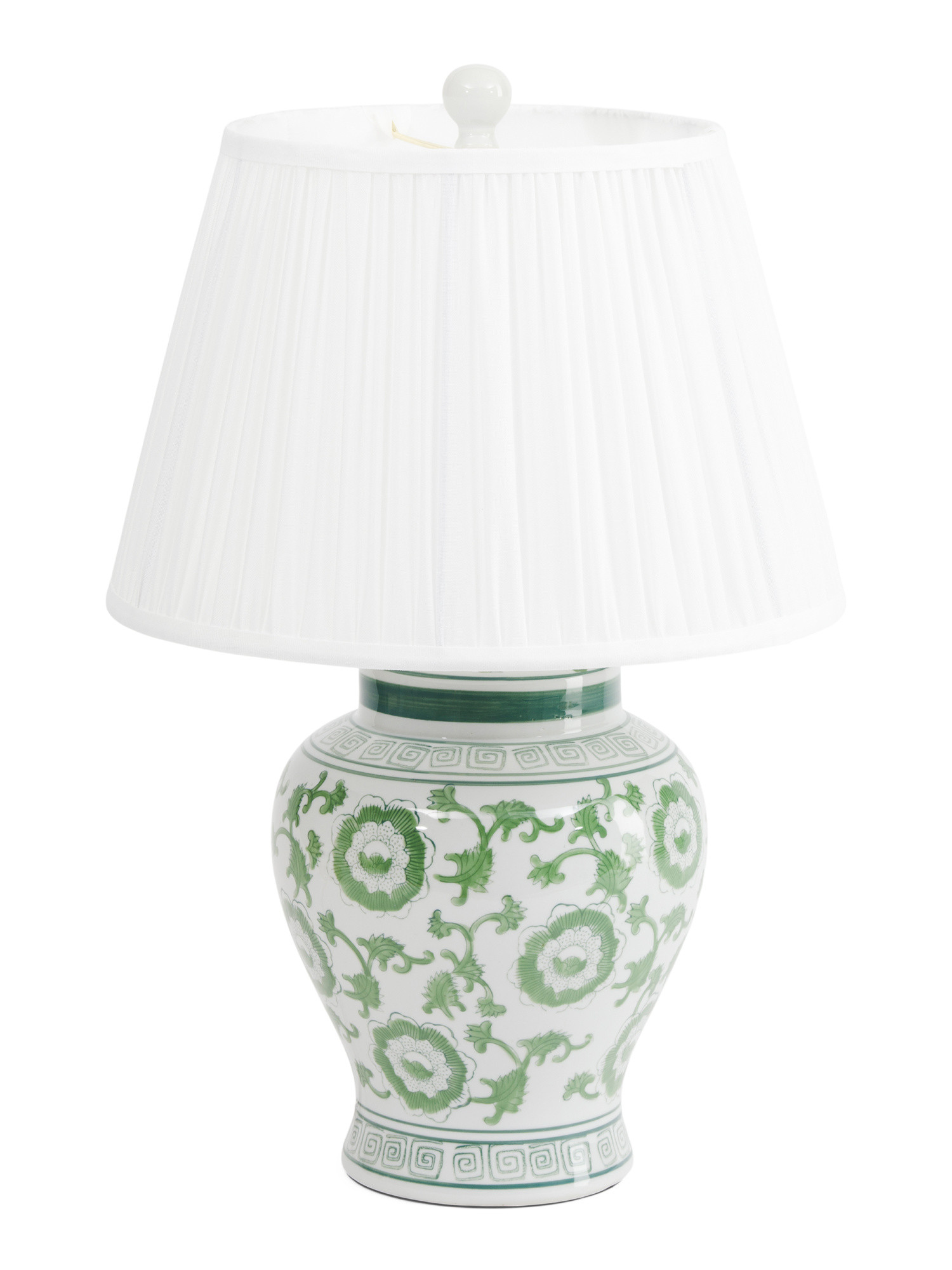 15.5x23 Chinoiserie Ceramic Pleated Linen Shade Table Lamp | TJ Maxx