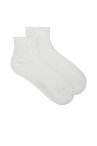 3 Pack Everyday Classic Ruffle Socks in White | Revolve Clothing (Global)