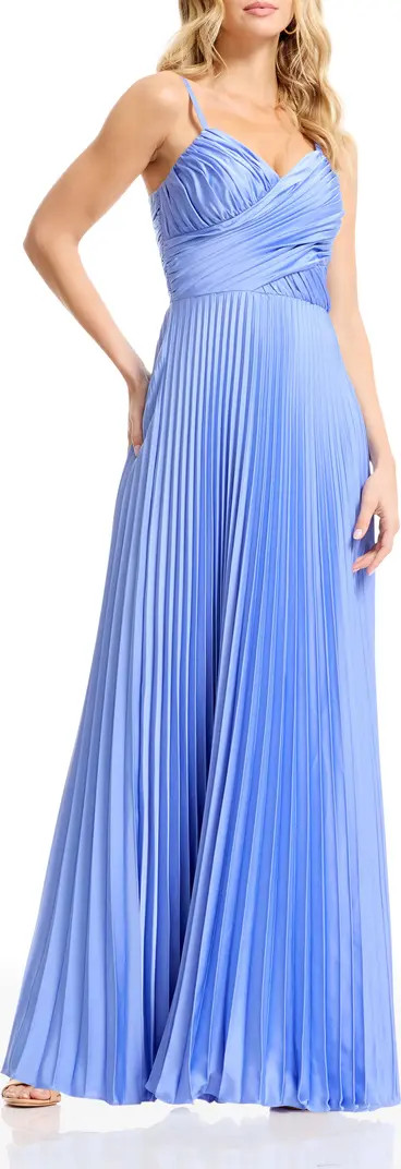 Aspen Pleated Satin Gown | Nordstrom