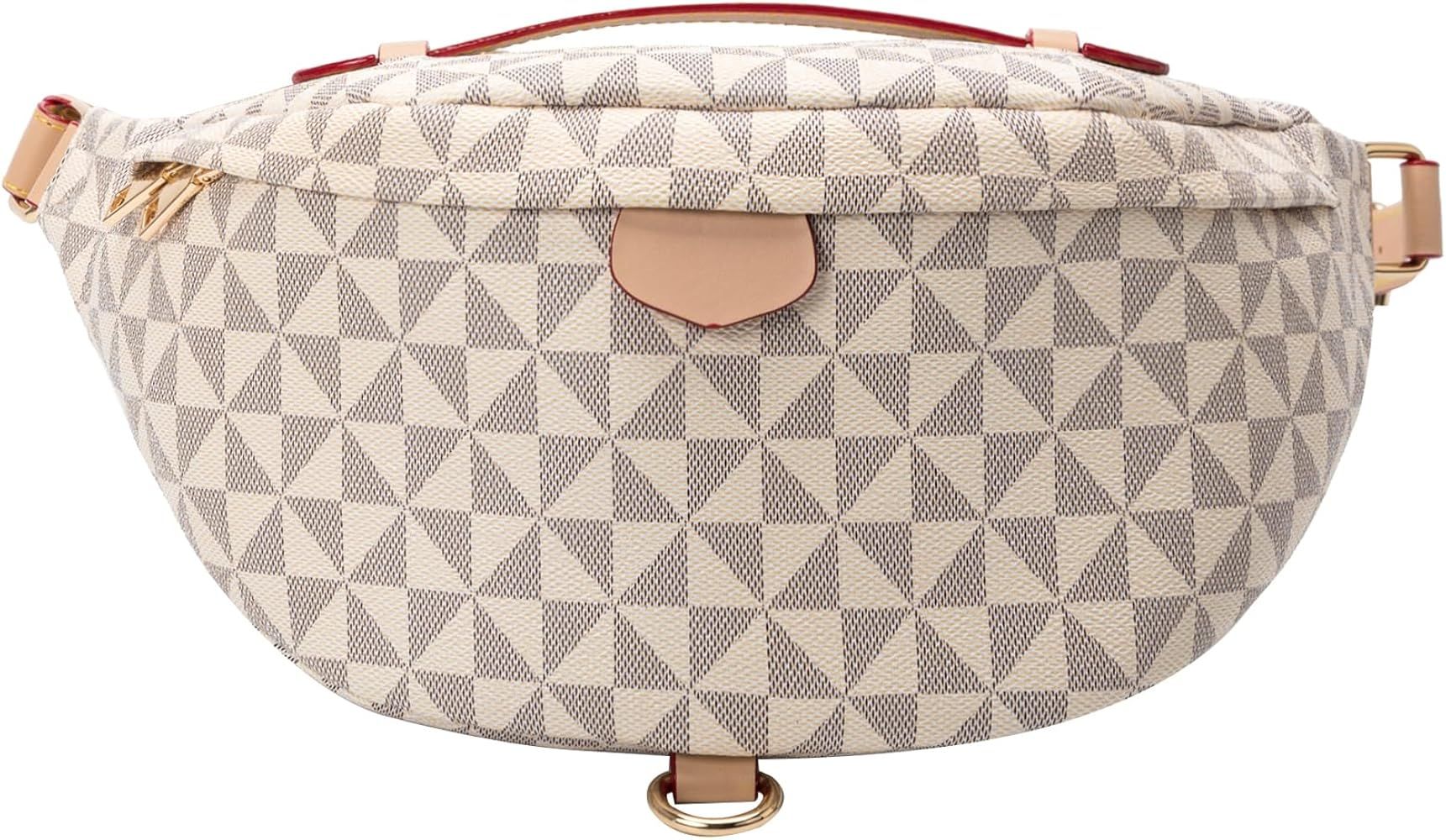 Sling Bag for Women Small Belt Chest Bum Bag Checkered waist Fanny Pack Crossbody for women Desig... | Amazon (US)