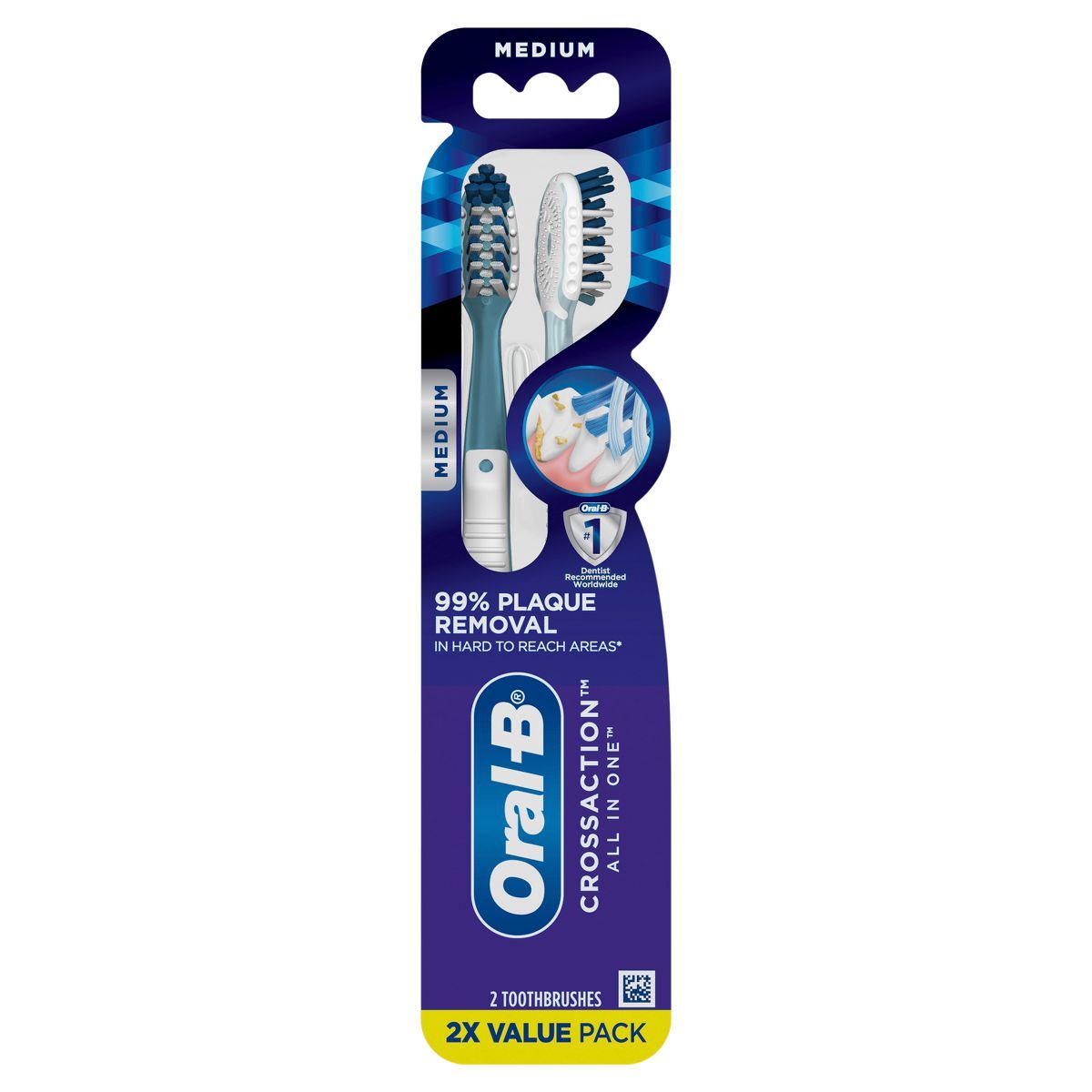 Oral-B CrossAction All-In-One Medium Toothbrush - 2ct | Target