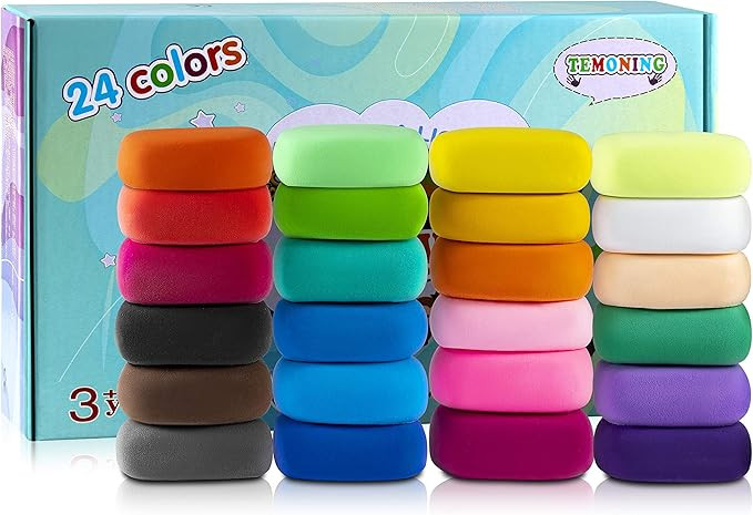 Air Dry Clay 24 Pieces 14 Ounce, Modeling Clay 24 Colors, Magic Clay with Tools and Manuals (14 O... | Amazon (US)